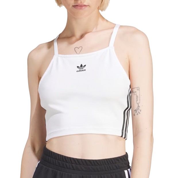 Top Adidas 3 S Crop Top White