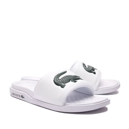 Lacoste  Chinelo Serve Slide Dual Wht Dk G Lacoste  Chinelo Serve Slide Dual Wht Dk G
