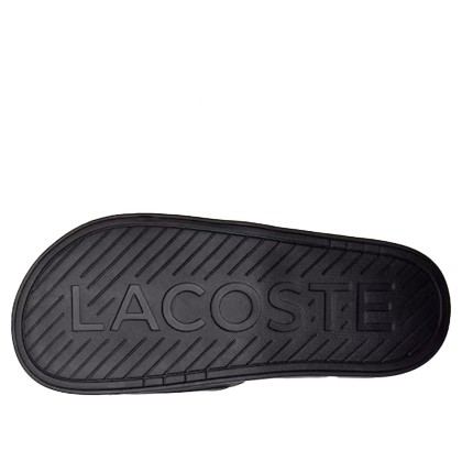 Lacoste  Chinelo Serve Slide Dual Blk Wht Lacoste  Chinelo Serve Slide Dual Blk Wht