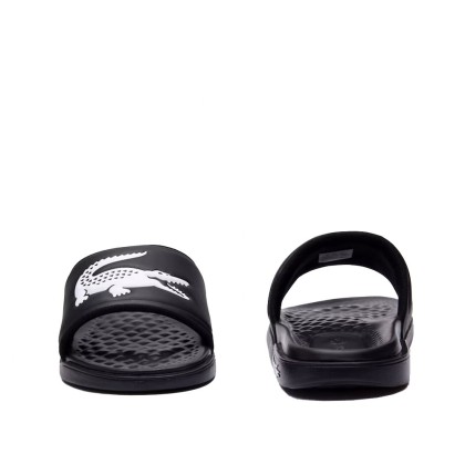 Lacoste  Chinelo Serve Slide Dual Blk Wht Lacoste  Chinelo Serve Slide Dual Blk Wht