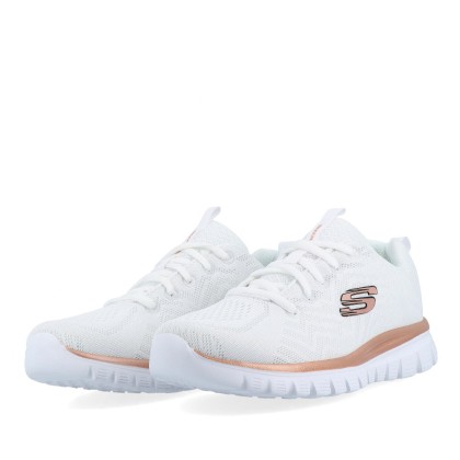 Skechers Graceful - Get Connected White Rose Gold