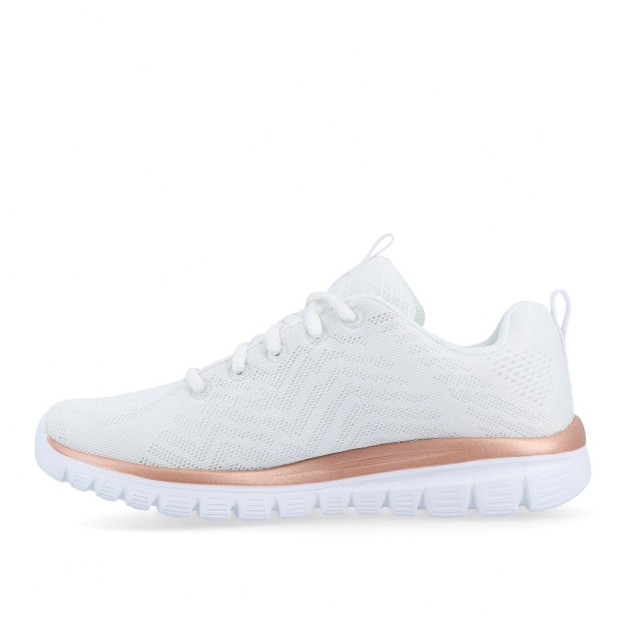 Skechers Graceful - Get Connected White Rose Gold