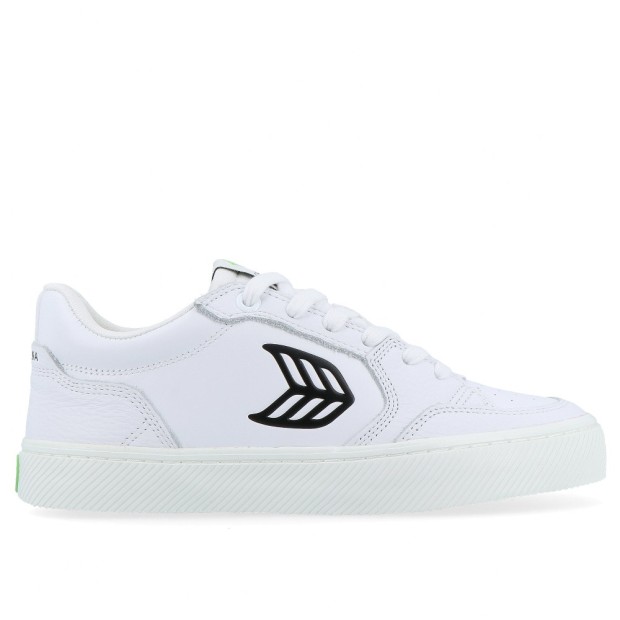 Sapatilha Cariuma Valley White Leather Black Logo