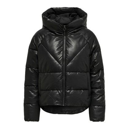 Casaco Only Casaco Anja Faux Leather Puffer Black