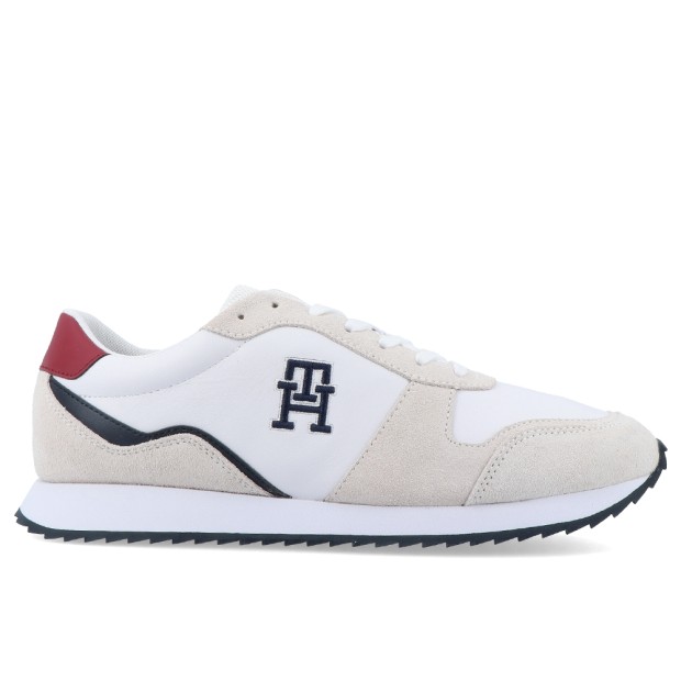 Sapatilha Tommy Hilfiger Runner Evo Leather Wht Rwb