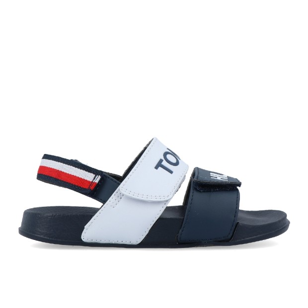 Sandlias Tommy Hilfiger Logo Velcro Sandal Blue/whi