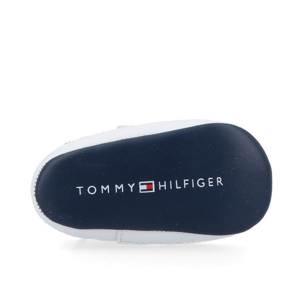 Sapatilha Tommy Hilfiger Flag Low Cut Velcro Off Whi