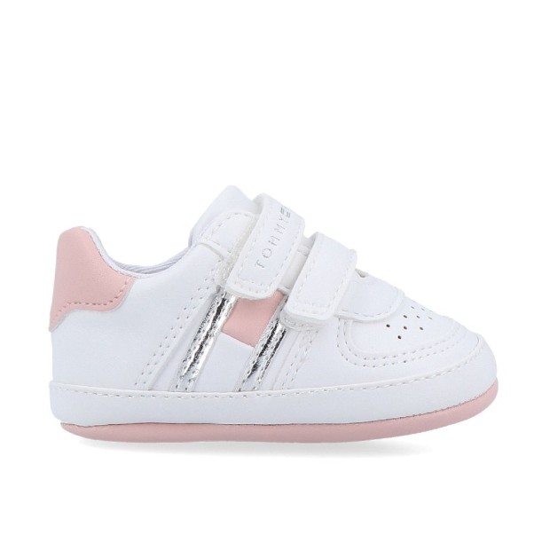 Sapatilha Tommy Hilfiger Flag Low Cut Velcro White/p