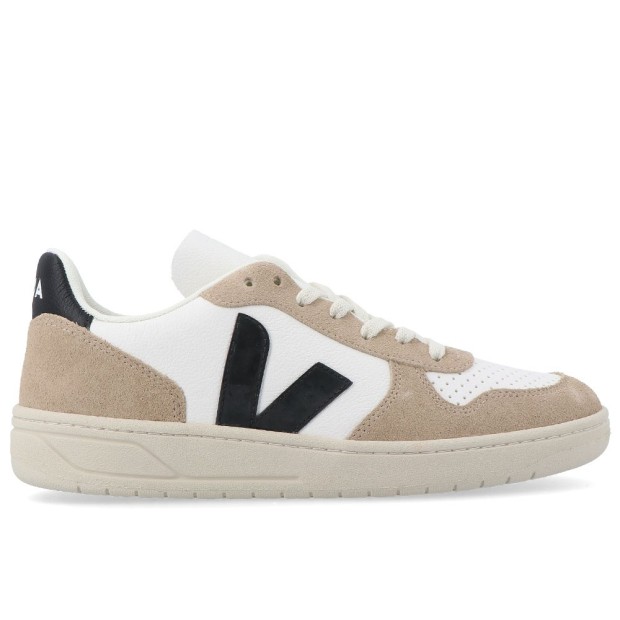 Sapatilha Veja V-10 Chromefree Leather Extra Wht Blk