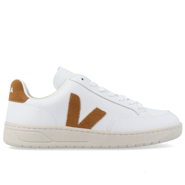 Sapatilha Veja V-12 Leather Extra White Camel