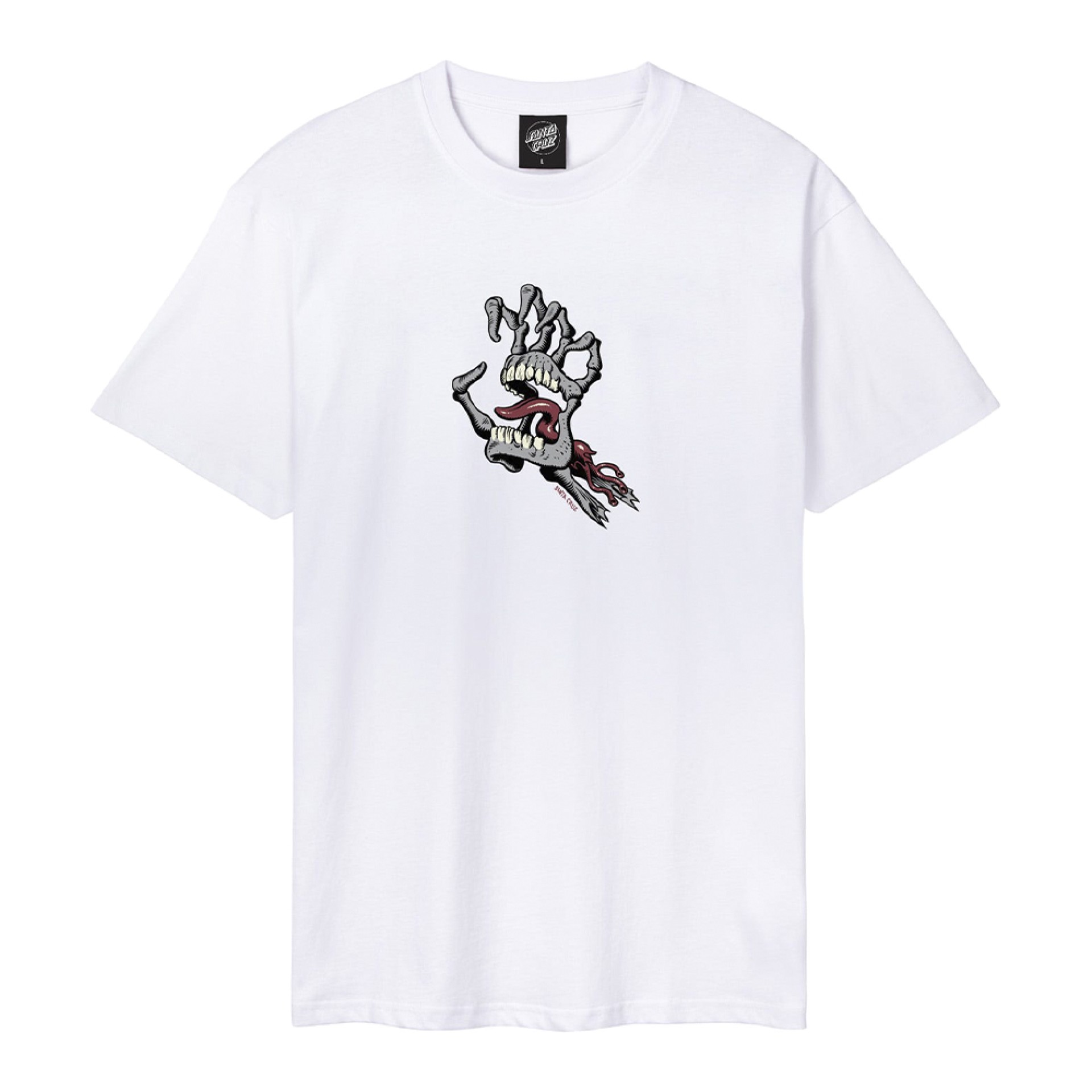 T-shirt Santa Cruz T-shirt Bone Hand Cruz Front Wh