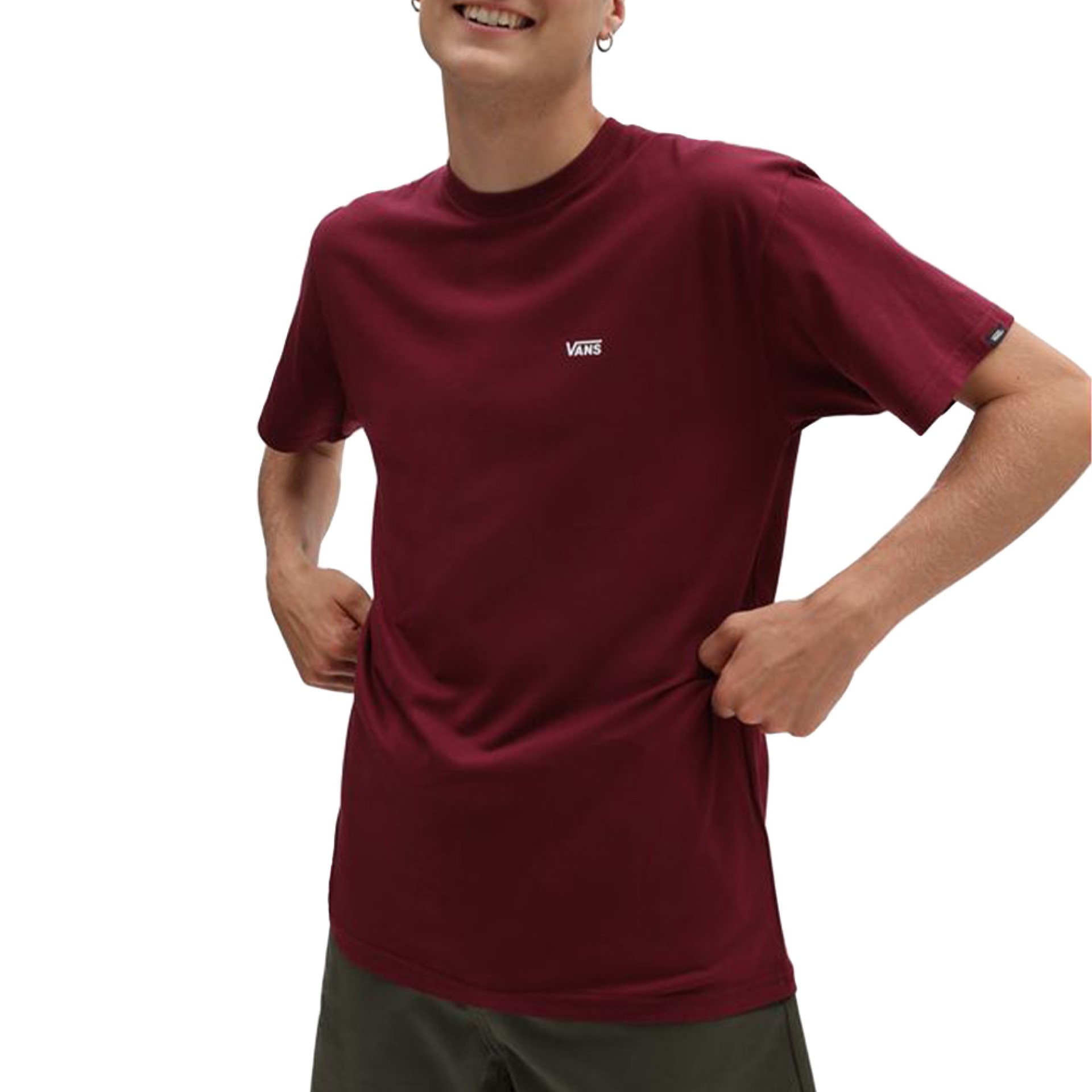 Vans T-shirt Mn Left Chest Logo T Burgund