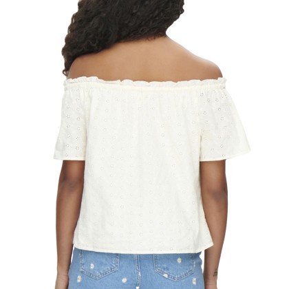 Only Blusa Sandy Off Shoulder Creme Only Blusa Sandy Off Shoulder Creme