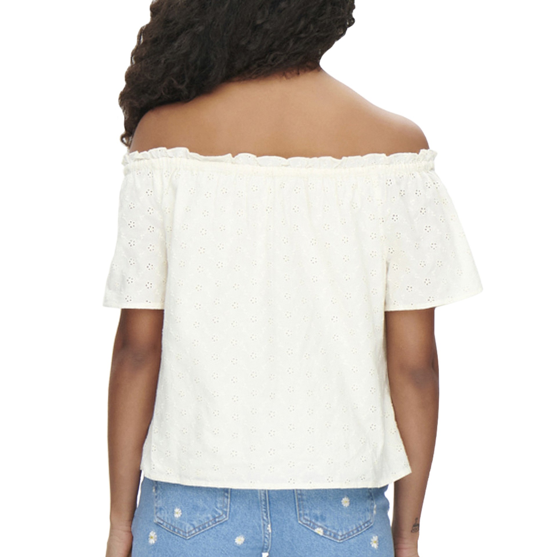 Only Blusa Sandy Off Shoulder Creme