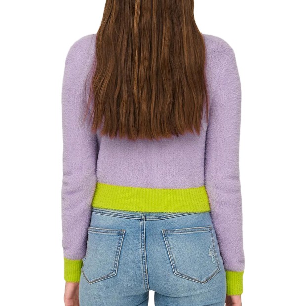 Camisola Only Camisola Piumo Ls Crop Contrast Laven