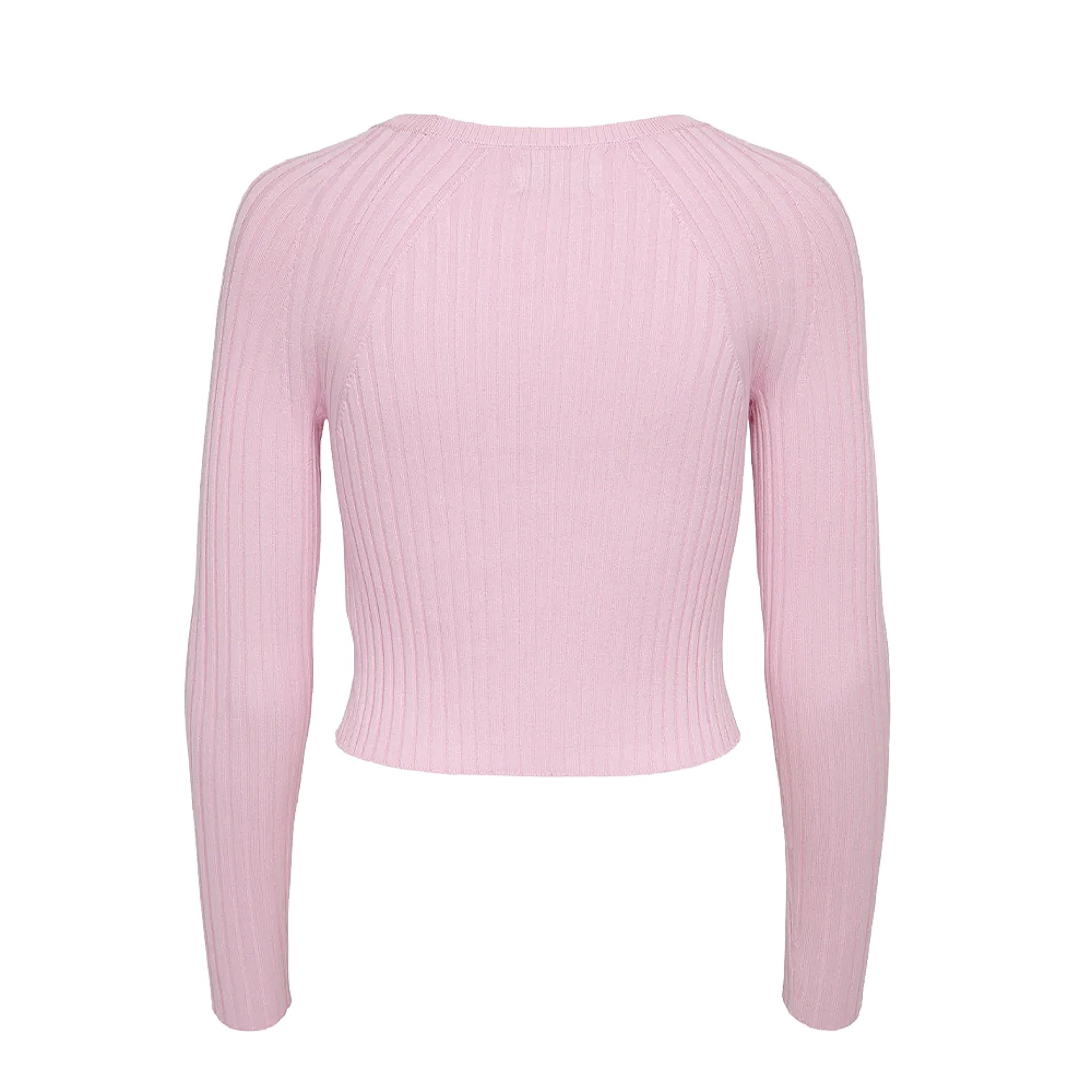 Only Camisola Meddi Ls Rib Crop Pink Tulle