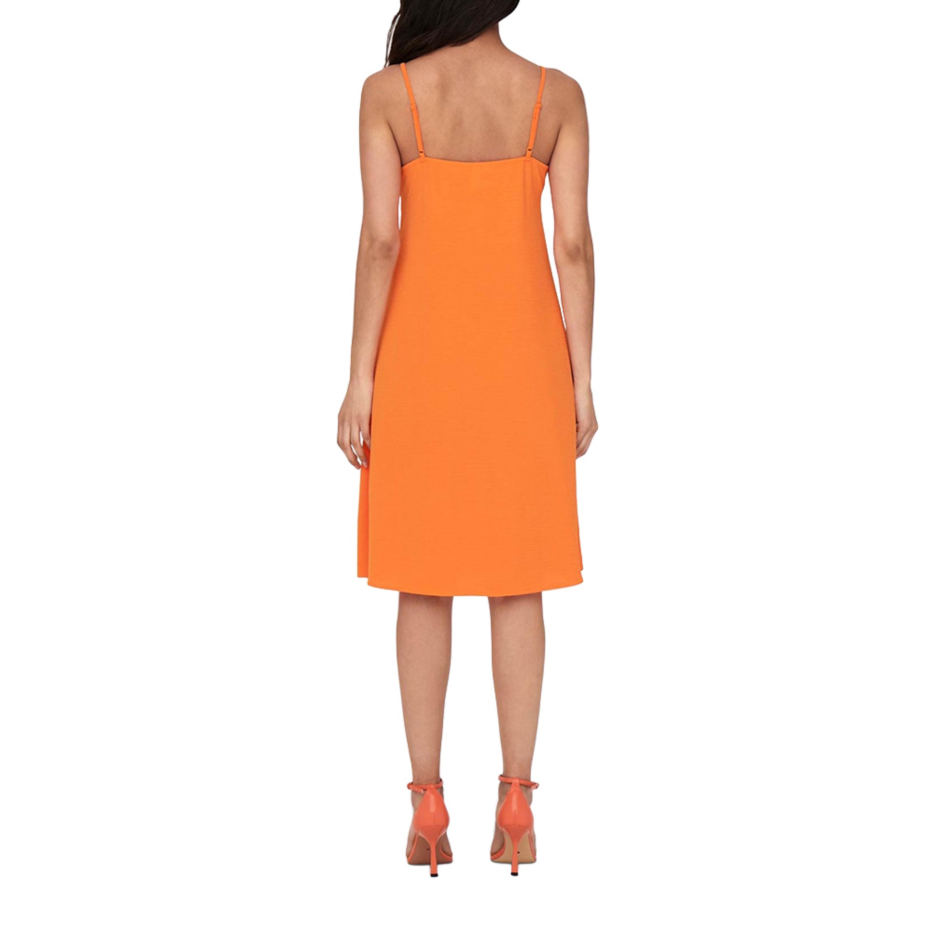 Only Vestido Mette Strap Orange Peel