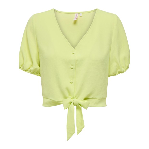 Blusa Only Blusa Mette Ss V-neck Knot Sunny Lime