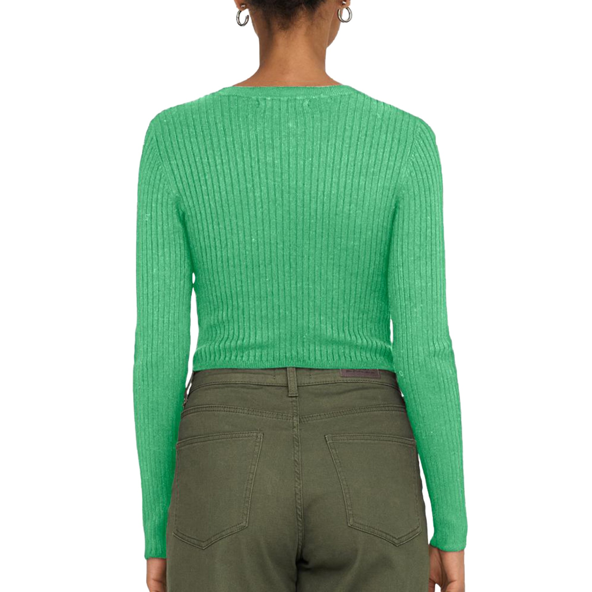 Only Camisola Karol Ls Crop O-neck Island