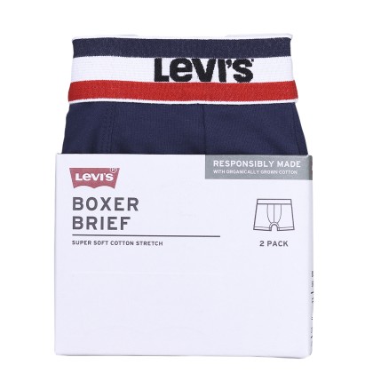 Roupa Interior Levis Sprtswr Logo Boxer 2-pack Dress Blue