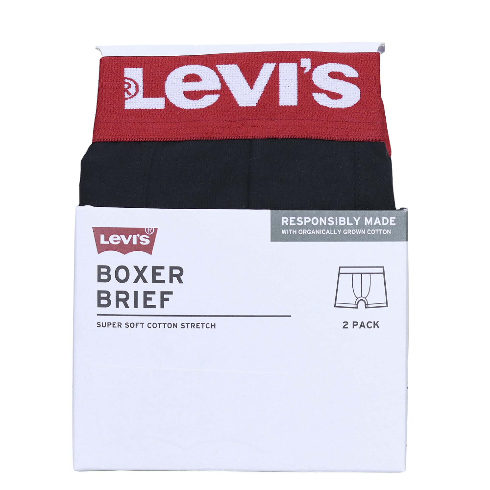 Roupa Interior Levis Solid Basic Boxer 2-pack Black/red