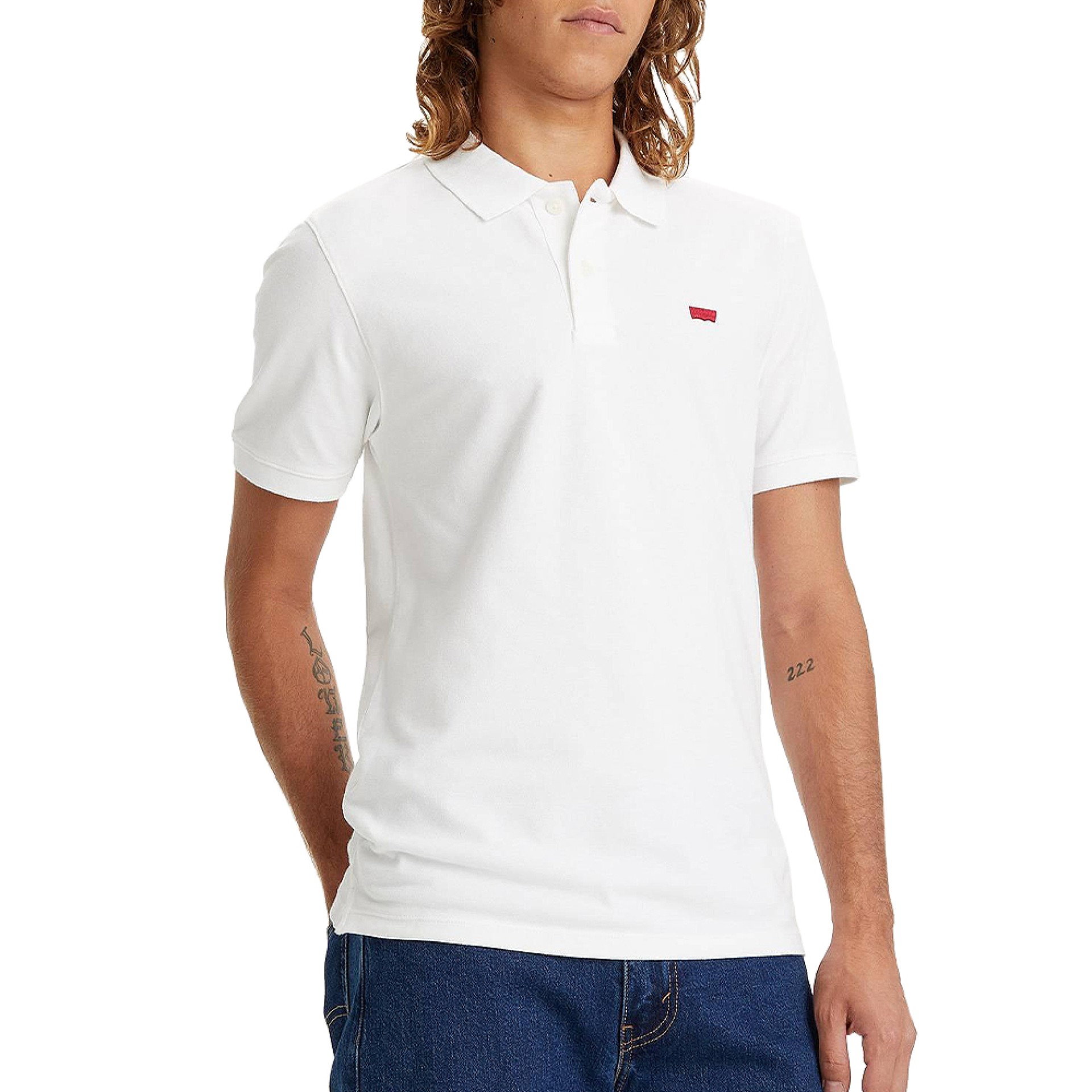 Levis Polo Slim Housemark Bright White