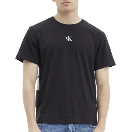 T-shirt Calvin Klein T-shir Stripe Ck Black