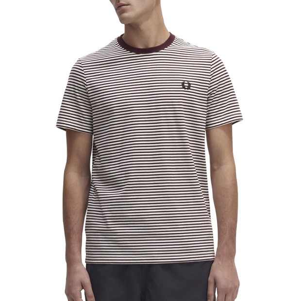 T-shirt Fred Perry T -shirt Fine Stripe Oxblood/ec