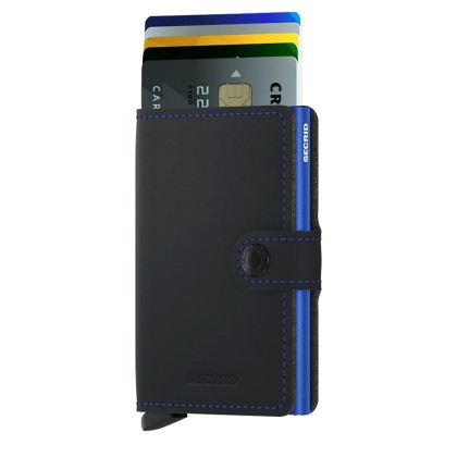 Secrid Miniwallet Matte Black & Blue Secrid Miniwallet Matte Black & Blue