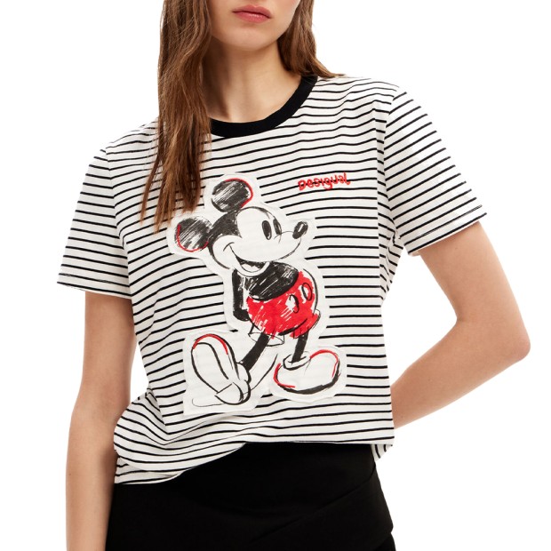 T-shirt Desigual T-shirt Mickey Patch Blanco