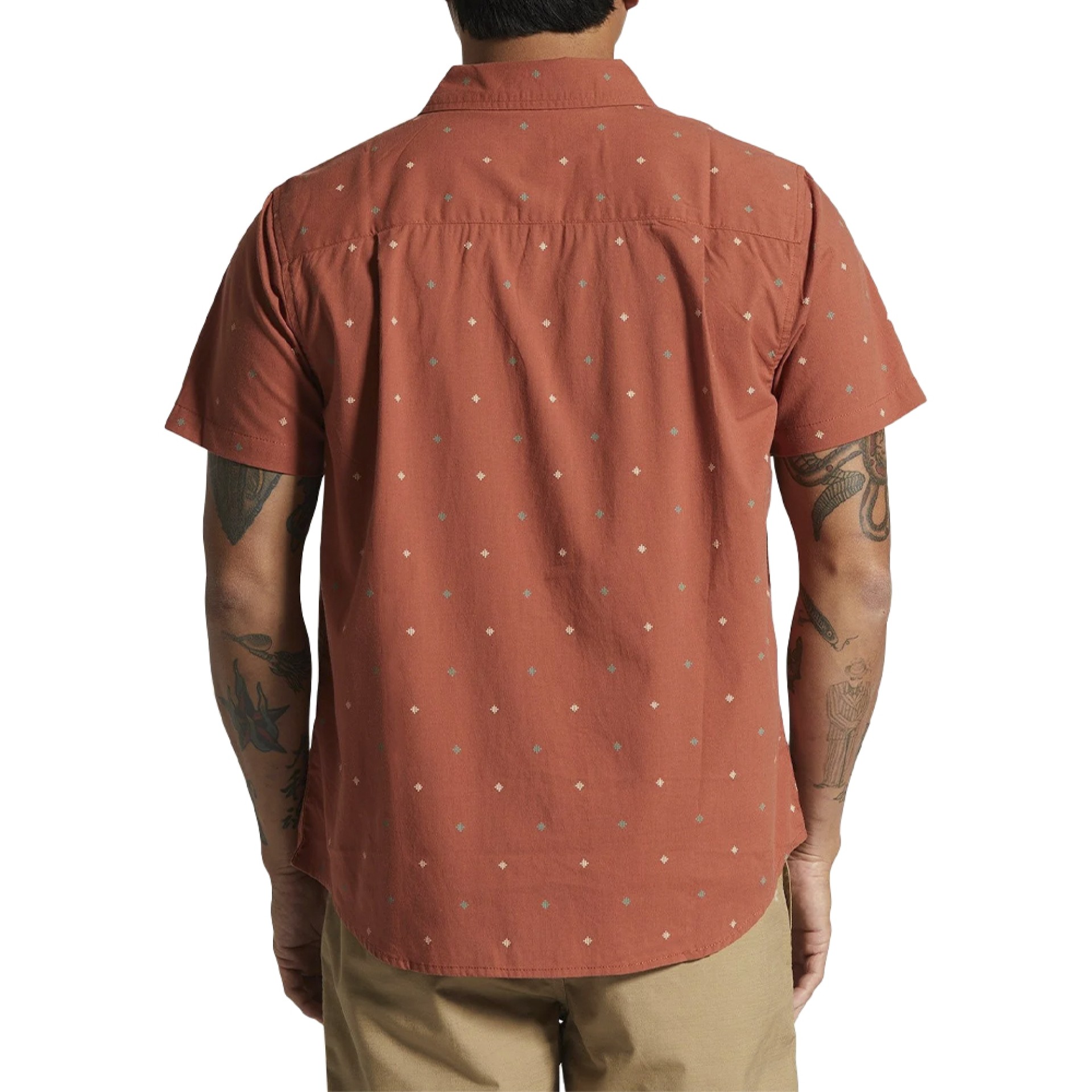 Brixton Camisa Charter Print S/s Terracott