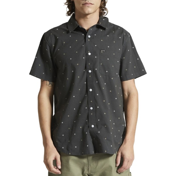 Camisa Brixton Camisa Charter Print S/s Blk Pyram