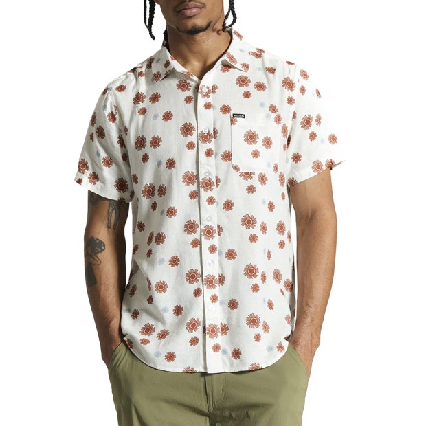 Camisa Brixton Camisa Charter Slub S/s Off White