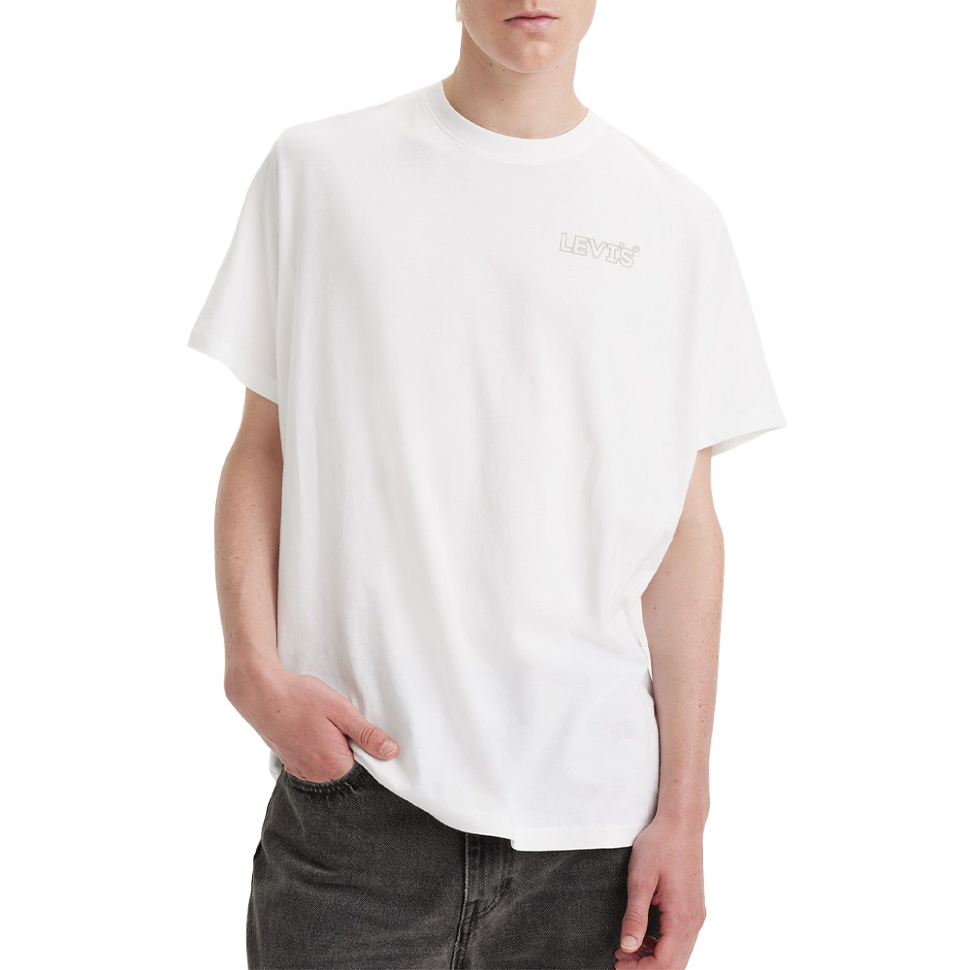 Levis T-shirt Ss Relaxed Fit Tee Chrome Wh