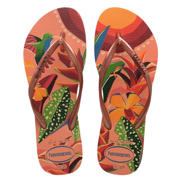 Chinelos Havaianas Slim Tropical F Peach