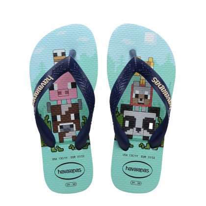 Chinelos Havaianas Kids Minecraft Fc Lavender Blue