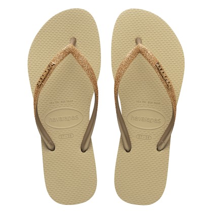 Chinelos Havaianas Slim Glitter Ii Fc Sand Gold