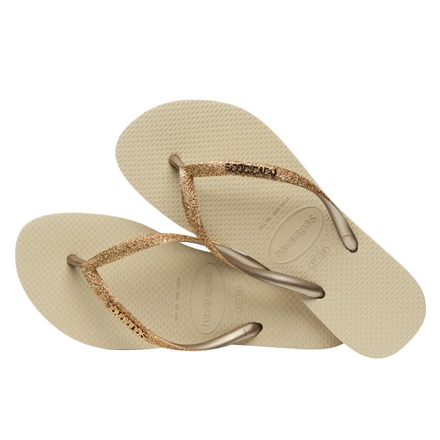 Chinelos Havaianas Slim Glitter Ii Fc Sand Gold