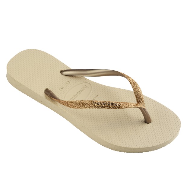 Chinelos Havaianas Slim Glitter Ii Fc Sand Gold