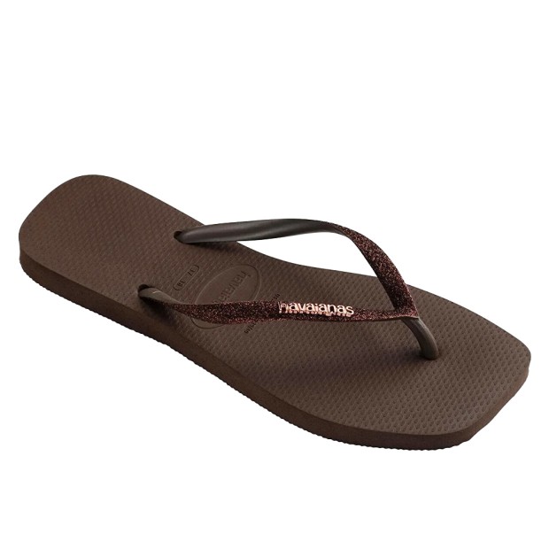 Chinelos Havaianas Square Glitter Fc Dark Brown
