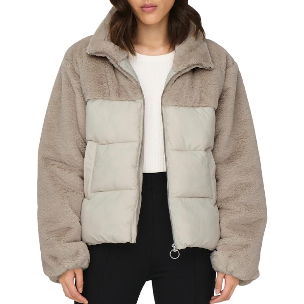 Casaco Only Casaco Wanja Fur Puffer Mix Moonbean