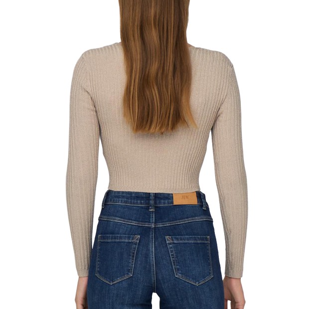 Camisola Only Camisola Charlotte Crop Glitter Frost