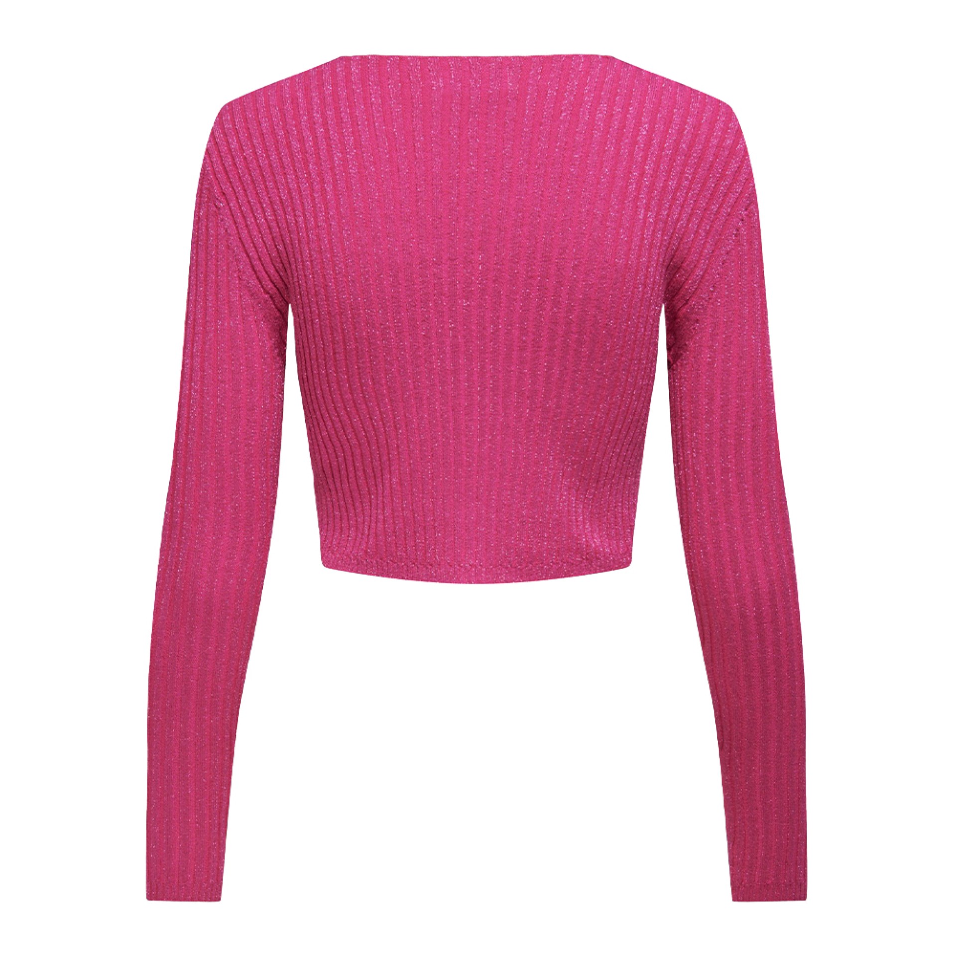 Only Camisola Charlotte Crop Glitter Fuchs