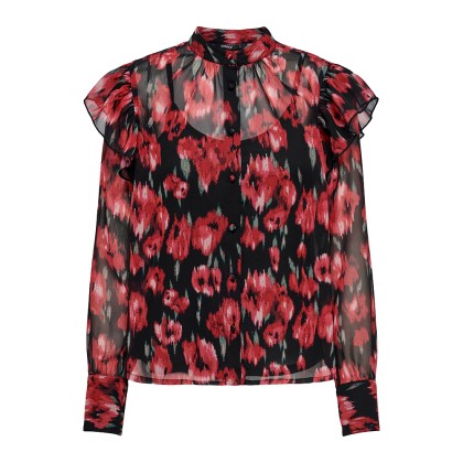 Camisa Only Camisa Marise L/s Frill Poppy Red Ika