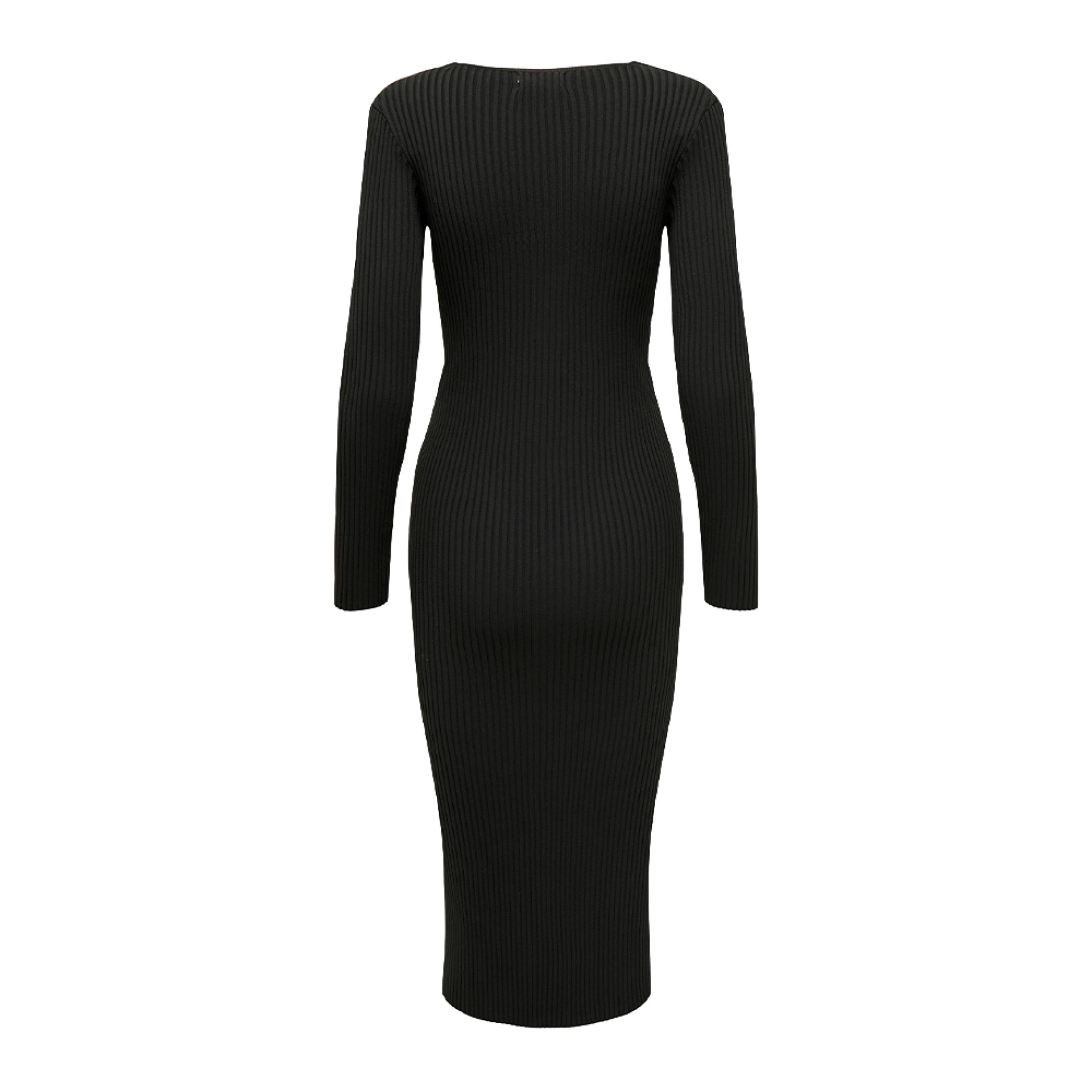 Only Vestido Lara Ls Maxi V-neck Black