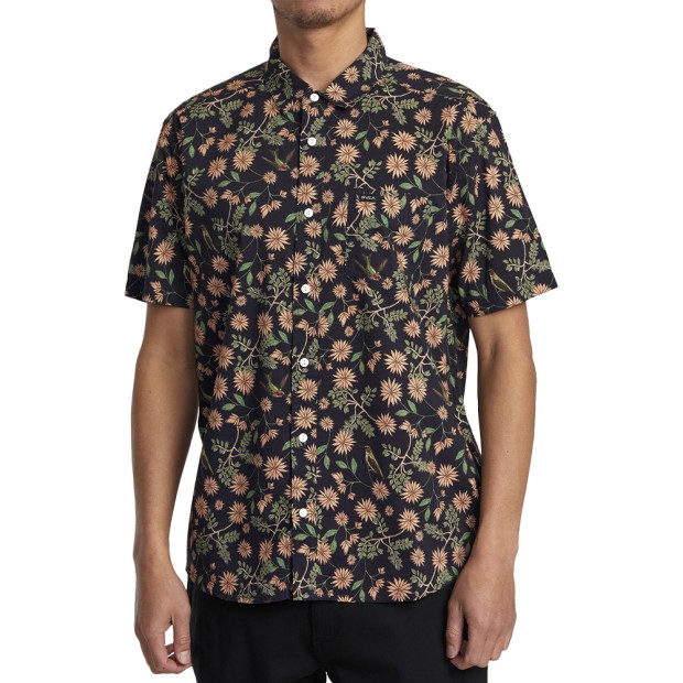 Camisa Rvca Camisa Morning Glory Ss Garage Blue