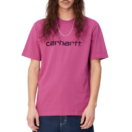 T-shirt Carhartt Wip T-shirt S/s Script Magenta Bl