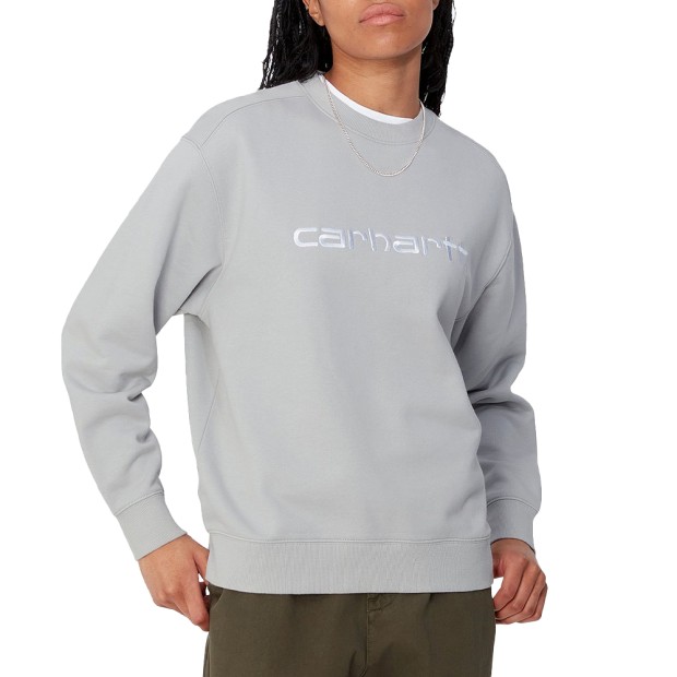 Sweat Carhartt Wip W Sweat Basalt/white