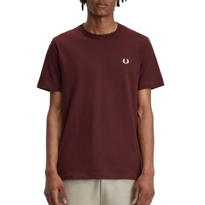 T-shirt Fred Perry T -shirt Crew Neck Oxblood Ecru