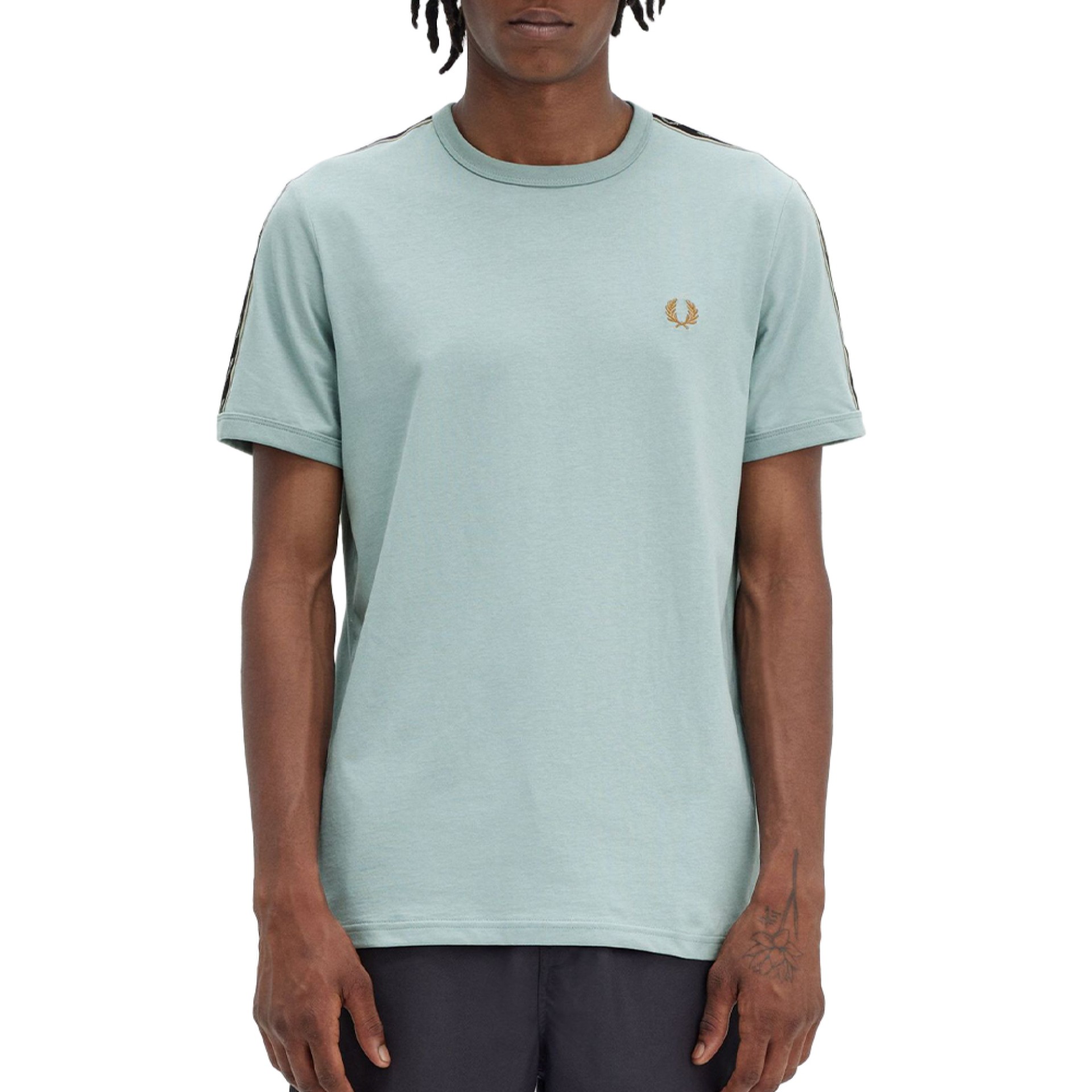 Fred Perry T -shirt Contrast Tape Warm Grey